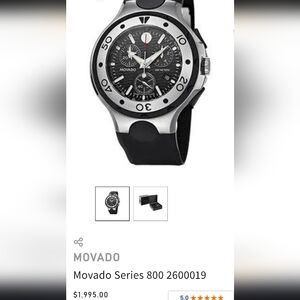 Movado Men's Black and Silver Watch